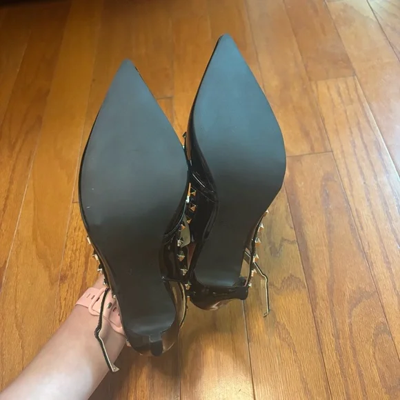 NIB $218 fs / ny Elodie black patent leather pump with studs size 7.5 - Picture 7 of 8